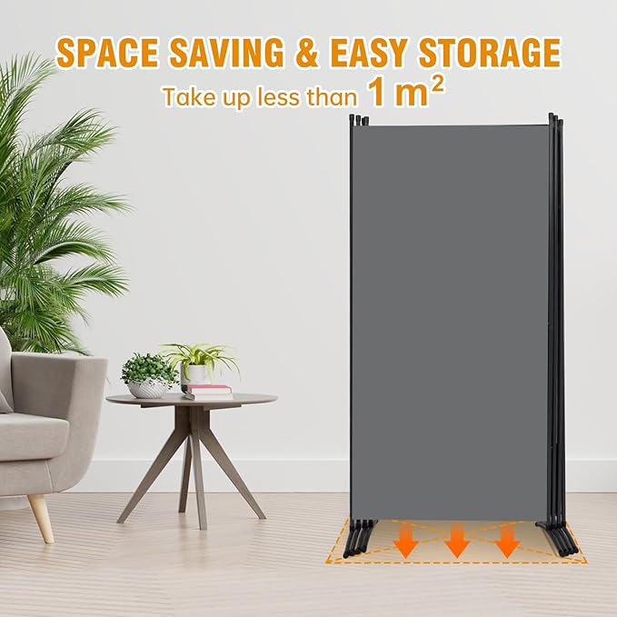 4 Panel Folding Privacy Screens, 6 FT Tall Wall Divider - Image 5