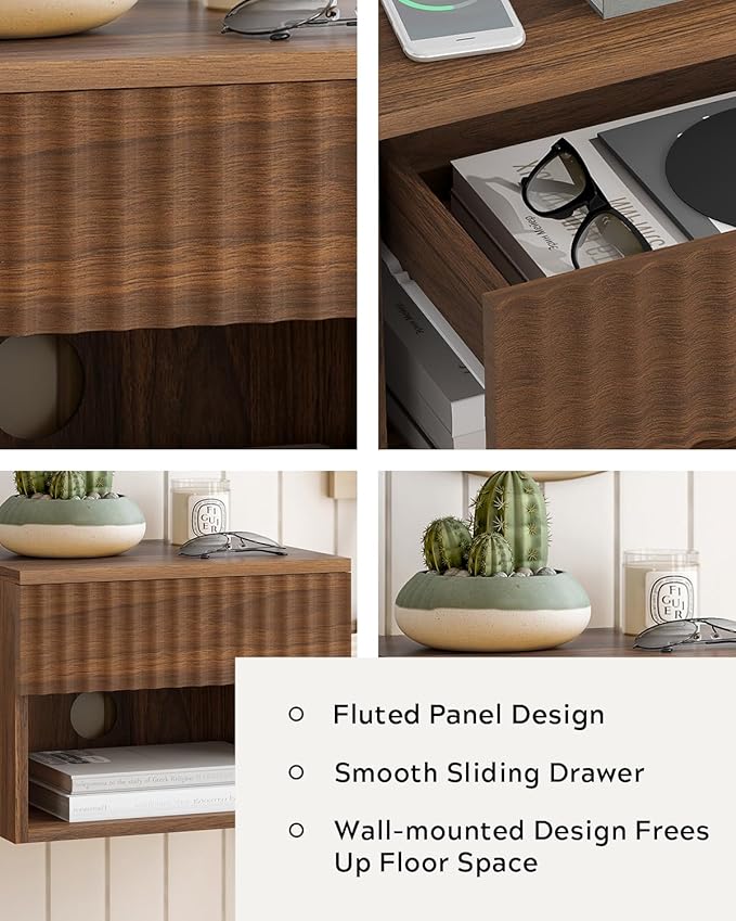 Floating Bedside Cabinet Set of Four - Image 4