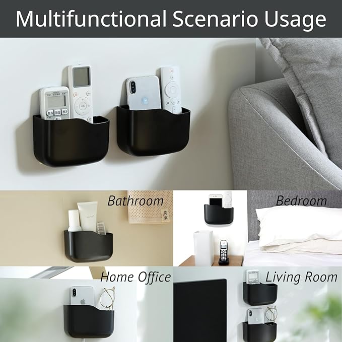 LINFIDITE 2 Pack Adhesive TV Remote Control Holder Wall Mount TV Remote Holder - Image 6