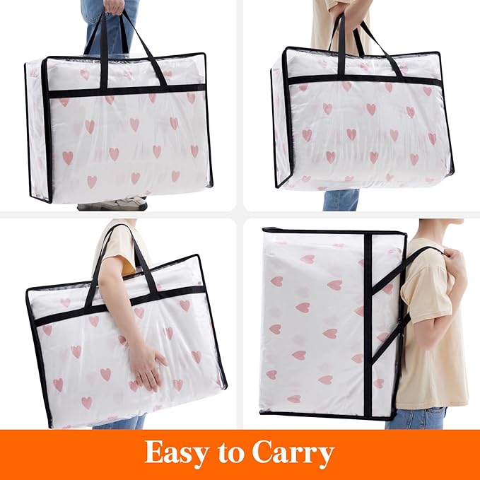 Lifewit 4 Pack Clear Clothes Storage Bags, 75L Large Plastic Blanket Storage - Image 5