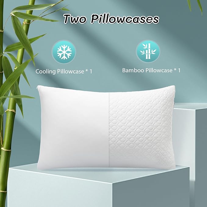 Memory Foam Pillows Queen Size Set of 2 - Image 3