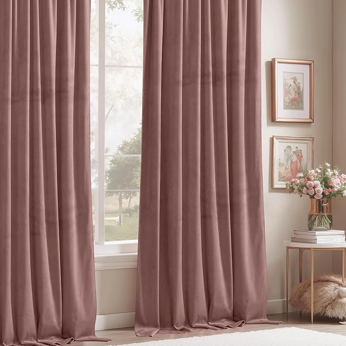 StangH Wild Rose Pink Velvet Curtains - Image 7