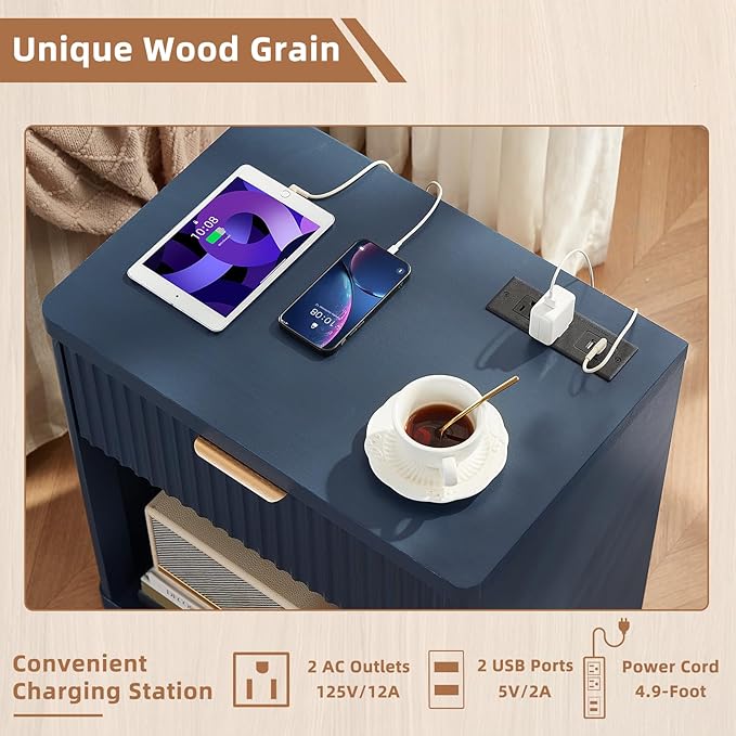 LEYAOYAO Fluted Nightstand - Image 7