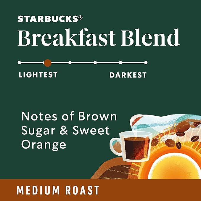 Starbucks K-Cup Coffee Pods, Medium Roast Hot or Iced Coffee, Breakfast Blend - Image 3