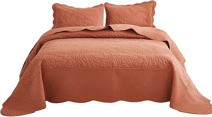 MarCielo 3-Piece 100% Cotton Oversized Bedspread Lightweight Quilt Coverlet - Image 7
