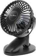 Portable Clip Fan Battery Operated, 3 Speeds USB Rechargeable Mini Table Fan by PureHome