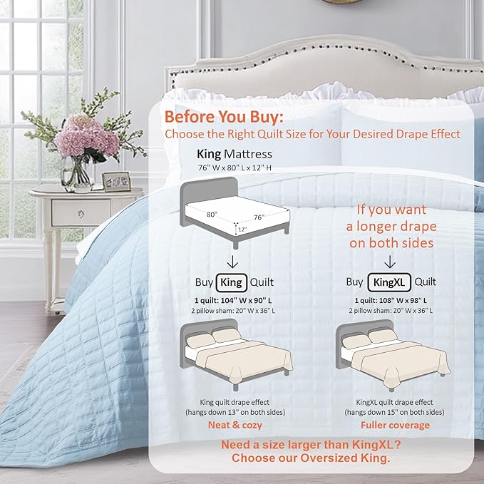 KASENTEX Quilt Bedding-Coverlet-Blanket-Set, Machine Washable, Ultra Soft - Image 3