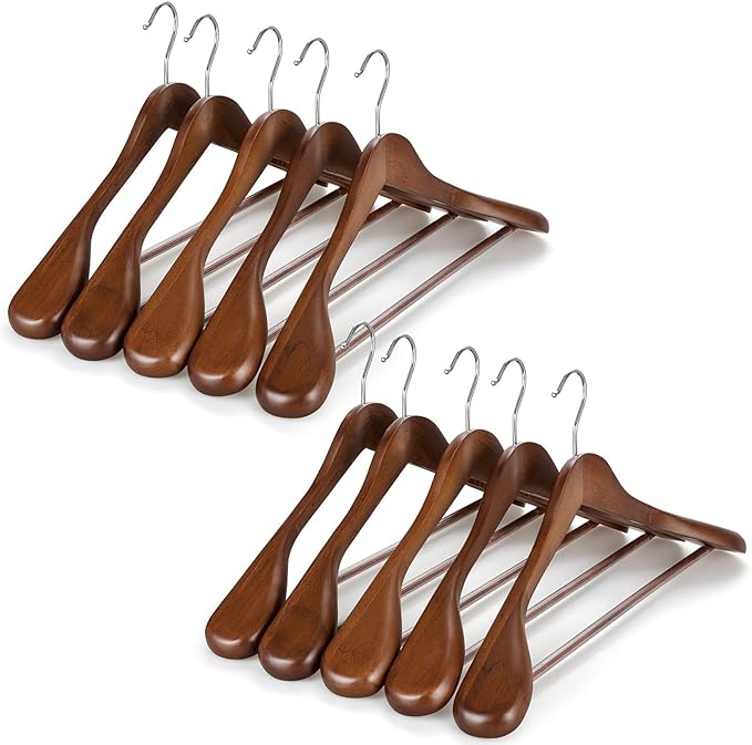 TOPIA HANGER Wide Shoulder Wooden Hangers, Suit Hangers by TOPIAHANGER