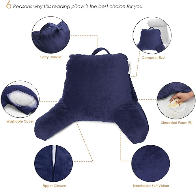 Nestl Reading Pillow with Shredded Memory Foam, Designed - Image 9