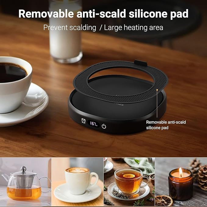 Coffee Mug Warmer & Simple Pure Black Mug Set, Electric Cup Warmer - Image 6