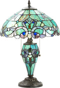 RIVER OF GOODS - Stained Glass Halston Double Lit Table Lamp - 20" H - by RiverofGoods