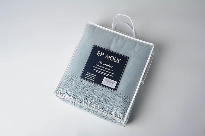 EP Mode Fringed Mulberry Silk Throw Blanket - Image 8