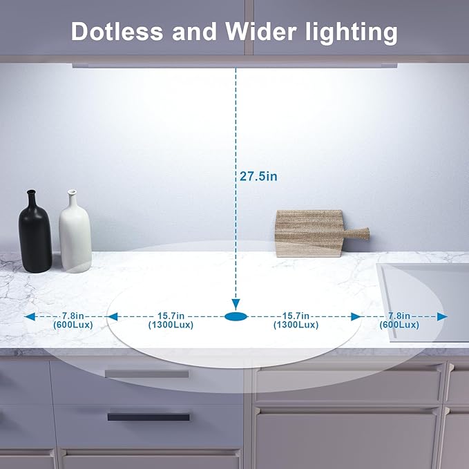 WOBANE 16.5 inch Under Cabinet Lighting, 5 Color Settings, Under Counter Lights - Image 4