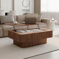 LKTART Lift Top Coffee Table for Living Room, Accent Fluted Coffee Table by LKTART