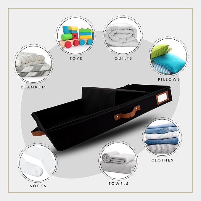 HOMELUX THEORY 2pc Low Profile Under Bed Storage Containers, Thin Under Couch - Image 6