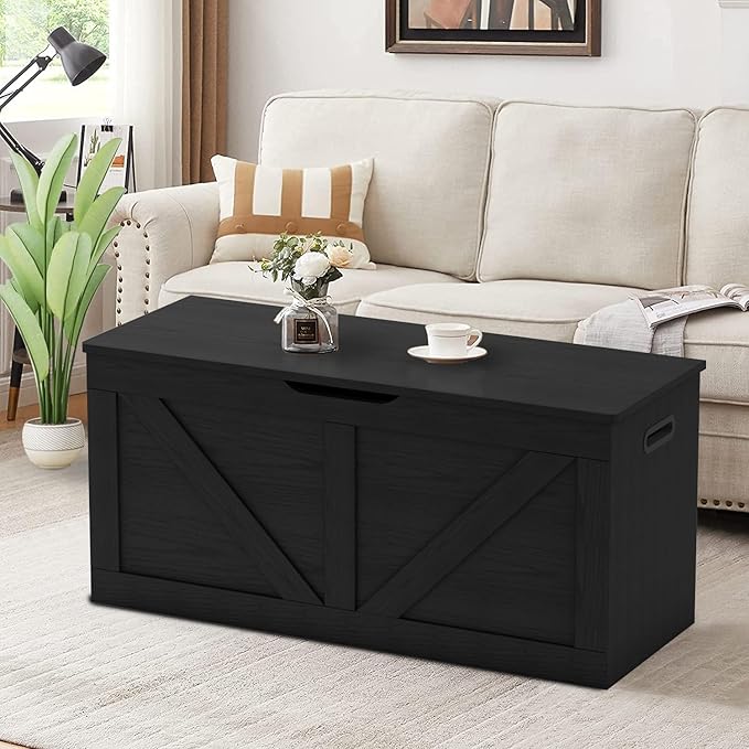 Timberer 39.4" Storage Chest, Wooden Storage Bench, Large Storage Trunk - Image 6