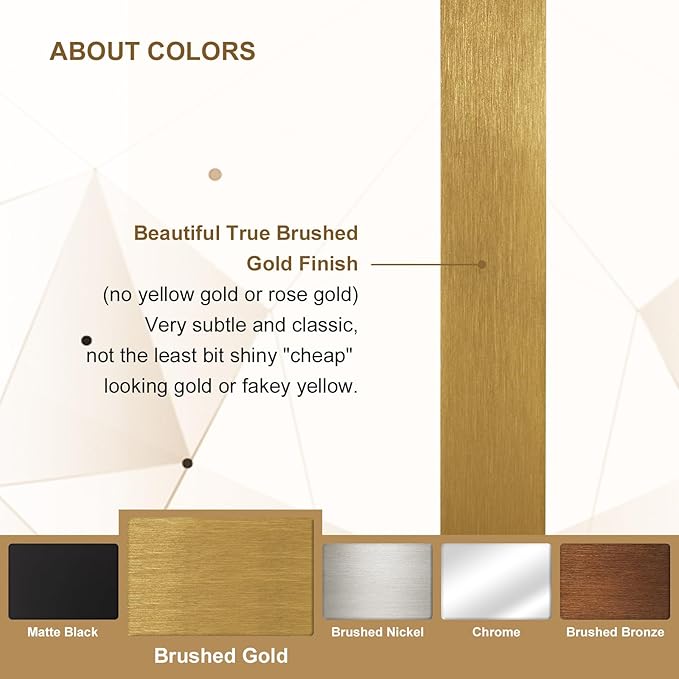 ANDY STAR 24x40 Inch Gold Bathroom Mirror, Stainless Steel Metal Frame - Image 9