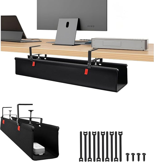 28" No Drill Under Desk Cable Management Tray by Unknown
