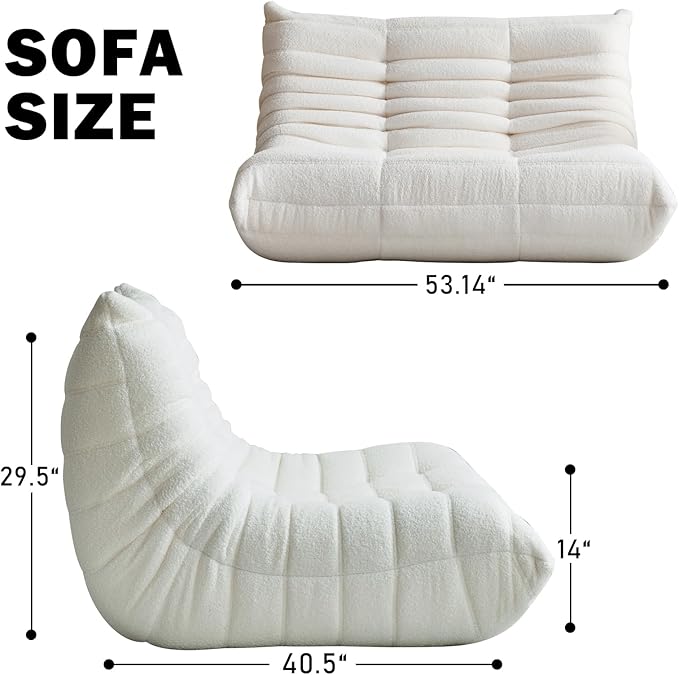 Bean Bag Chair for Adults, Oversized Loveseat Fireside Chair Comfy Bean Bag - Image 2