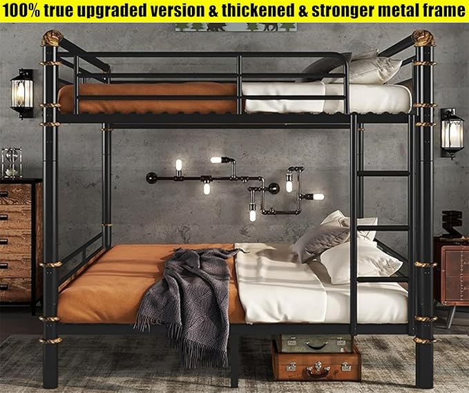 SIGONE Stronger & Safer Heavy Duty Queen Over Queen Size Bunk Bed - Image 3