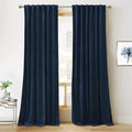 RYB HOME Navy Blue Velvet Curtains 100 inches, Back Tab Soft Fabric Room by RYBHOME