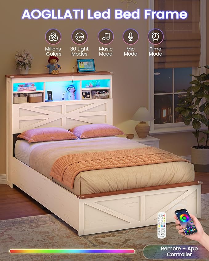 AOGLLATI Farmhouse Twin Bed Frame - Image 6