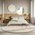 Ophanie Round Rugs 6Ft Ivory Circle Area Rug, Aesthetic Room Decor, Fluffy by Ophanie
