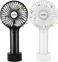 Miady 2-Pack Upgraded 5000mAh Portable Handheld Fan 3 Speed Mini USB Strong by Miady