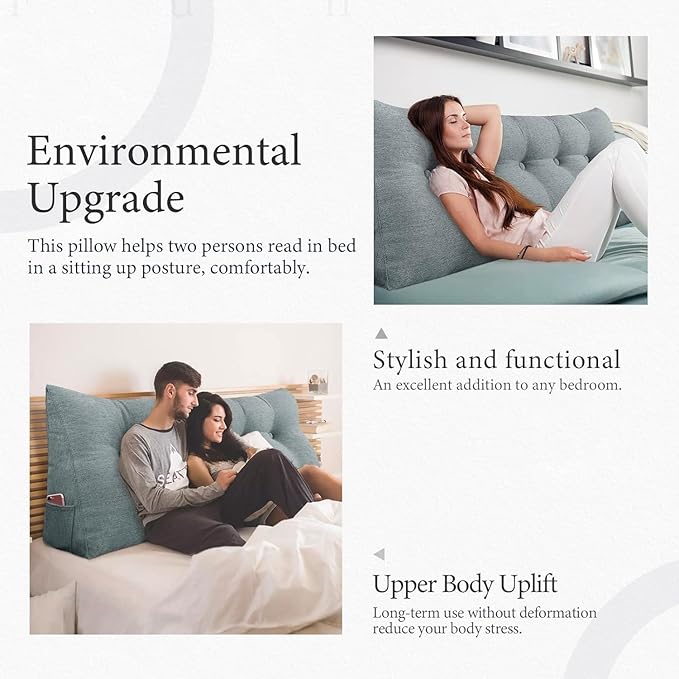 homecozy Wedge Headboard Pillow Dorm Room Reading Pillow Back Support - Image 3