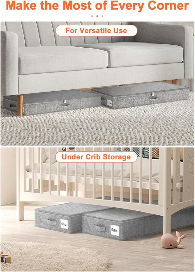 punemi Low Profile Under Bed Storage, 5 inches High Underbed Storage Containers - Image 4