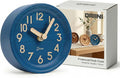 Driini Wooden Analog Desktop Clock – 4.3 in. Decorative Pinewood, No-Tick by Driini