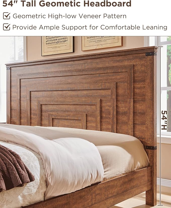 T4TREAM Farmhouse Queen Size Bed Frame - Image 5