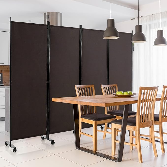 GOFLAME 4 Panel Folding Room Divider, 6FT Rolling Privacy Screen - Image 8