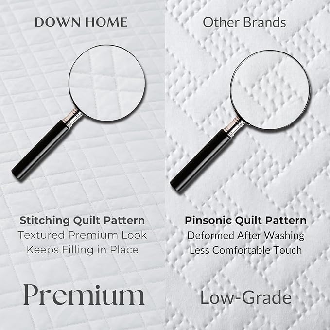 DOWN HOME Twin Quilt Set with Sham Lightweight Quilted Bedspread Coverlet Thin - Image 3