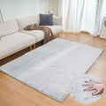 Faux Fuzzy Machine Washable Bunny Fur Area Rugs by ORINOVA