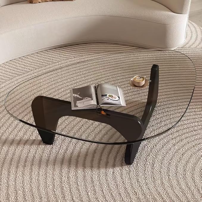 Modern Glass Coffee Table for Living Room, Mid Century Coffee Table, Small - Image 7