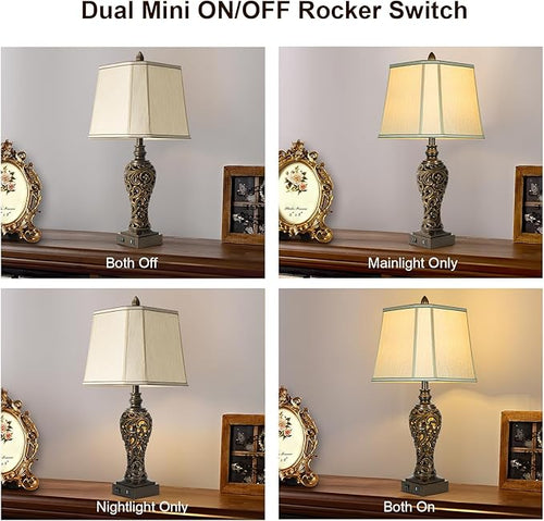 28.5" high Vintage Brown Table Lamps Set of 2 - Image 2