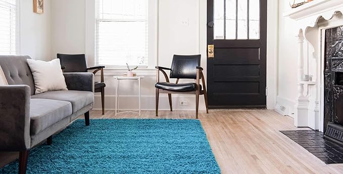 Unique Loom Solid Shag Collection Area Rug - Image 3