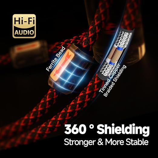 TODN HiFi 4-Core-OFC RCA Cables - Image 4
