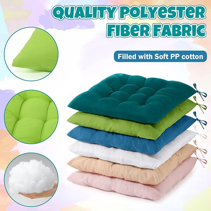 Geetery 12 Pcs Floor Pillows for Classroom Bulk Square Seating Cushions for - Image 2