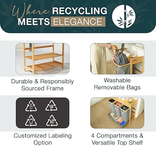 Terratur 4 Section Recycling Bin - Image 7