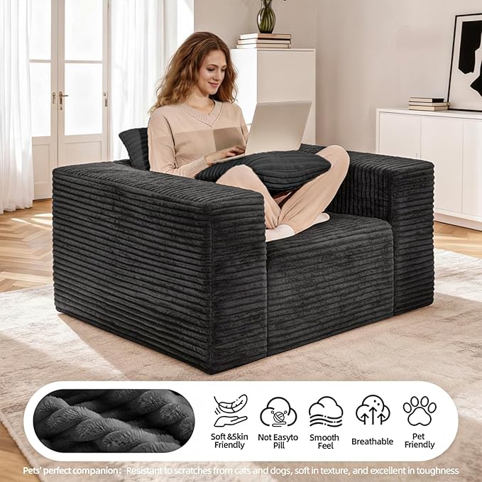 Single Cloud Sofa, Giant Bean Bag Chair - Image 4