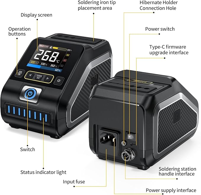 FNIRSI DWS-200 200W 245 Precision Digital Soldering Station Kit - Image 8
