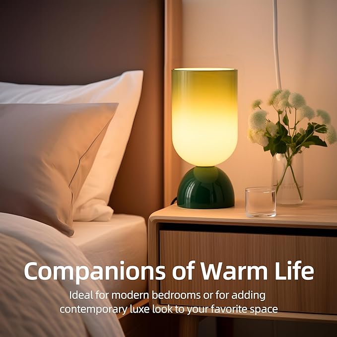 8.9" Modern Glass Table Lamp for Living Room, Dimmable Desk Lamps for Bedroom - Image 5