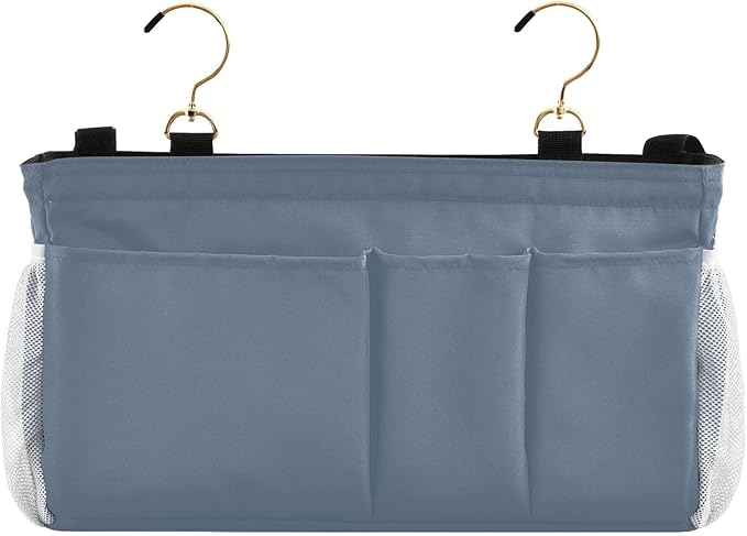 KOPIRIT Dusty Blue Bedside Caddy Storage Bag Bedside Organizer - Image 2