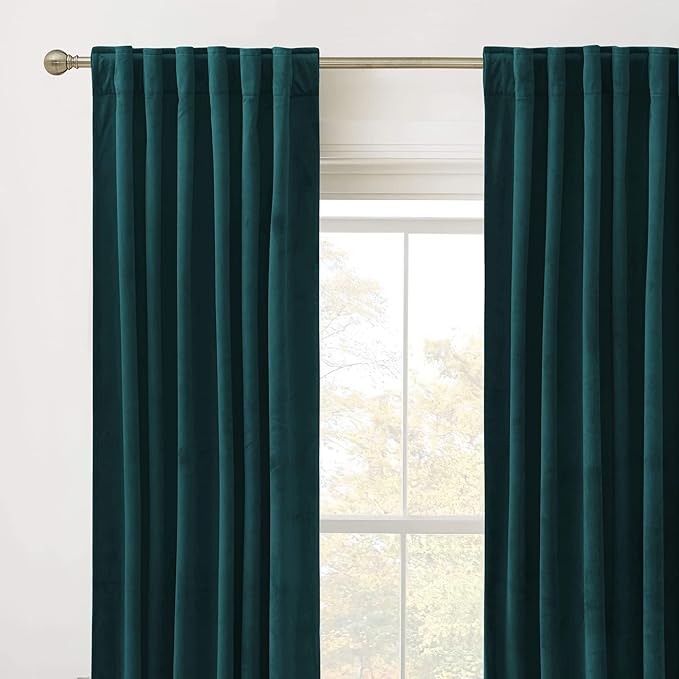 RYB Home Velvet Curtains 2 Panels Set - Image 2