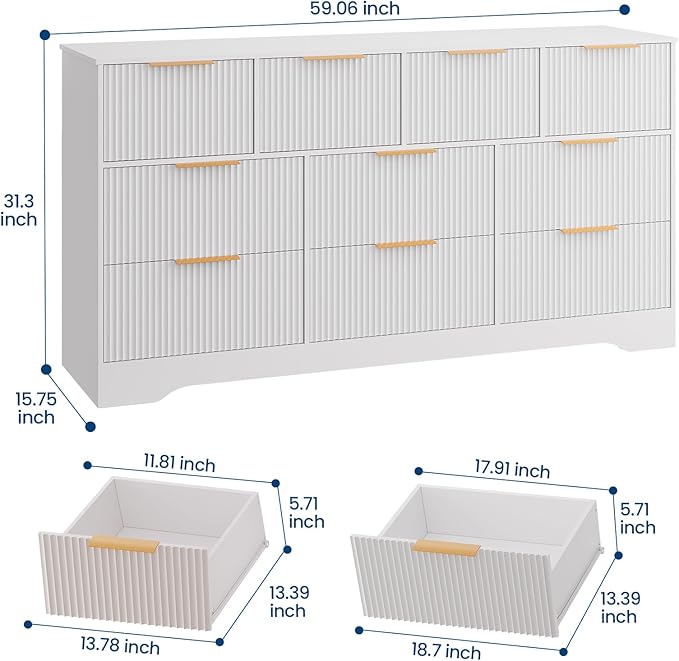 GarveeHome Fluted Dresser for Bedroom - Image 2