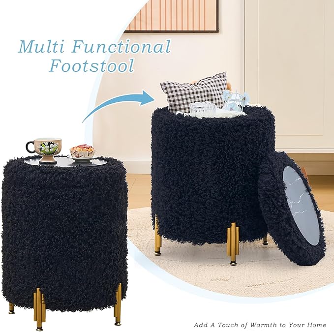 Mxfurhawa Round Ottoman Foot Stool - Image 4