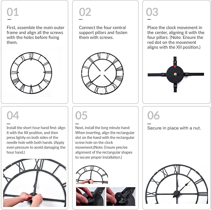 Ohweog Large Wall Clock for Living Room Decor – 60 Inch Silent Non-Ticking - Image 4