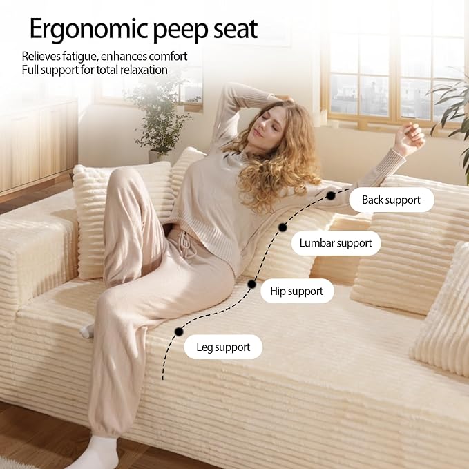 Boneless Cloud Couch Sofa, 3 Seater Deep Seat Modern Lounge Sleeper Couch - Image 6